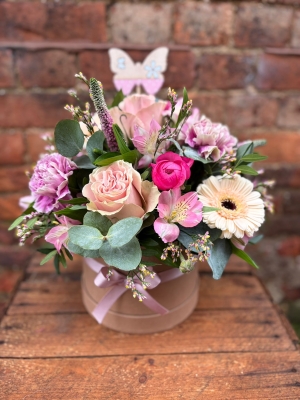 Mothers Day Hatbox Arrangement