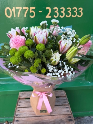 Pinks & Whites Hand Tied Bouquet