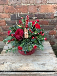 Red Christmas hatbox